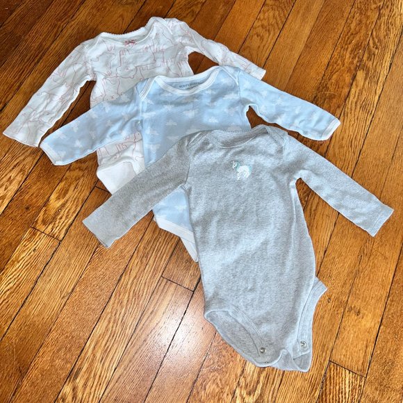 Long-sleeved onesie bundle - 6-9 months, cats, bees & unicorns - Picture 2 of 5